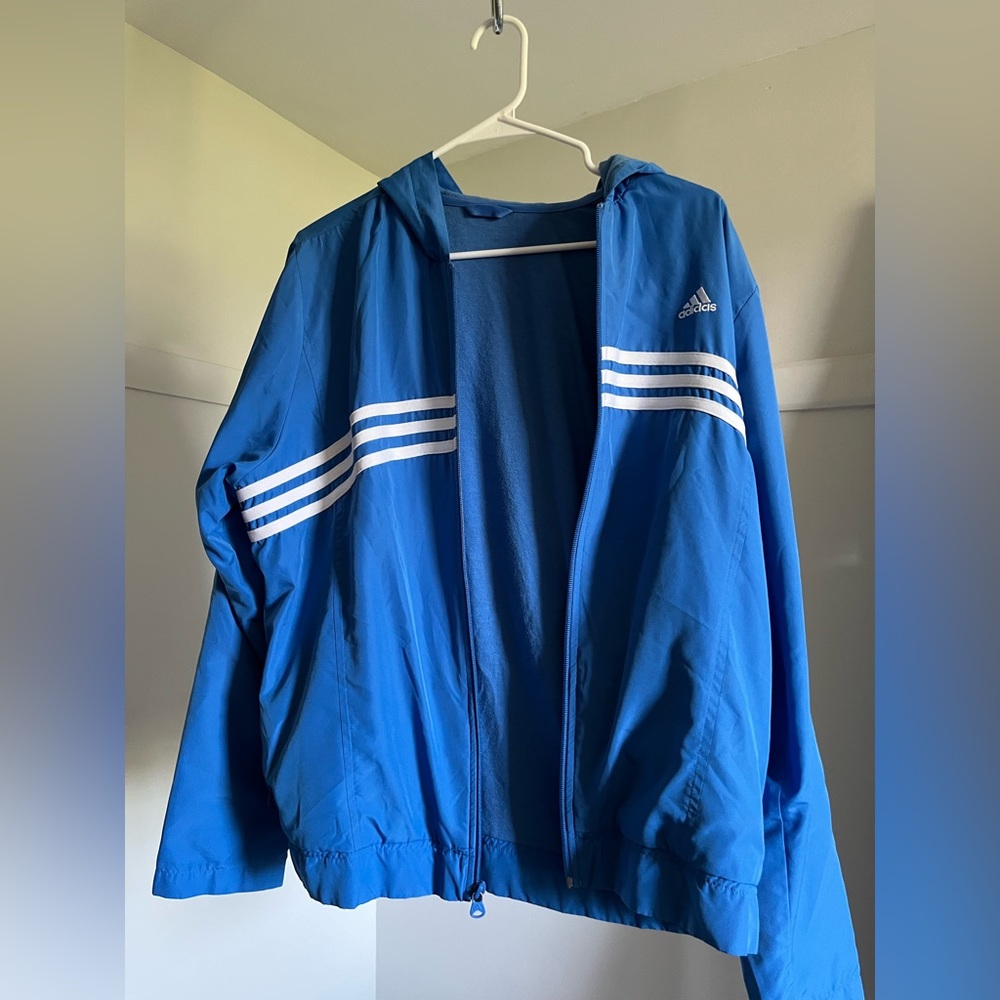 Blue Adidas zip up jacket